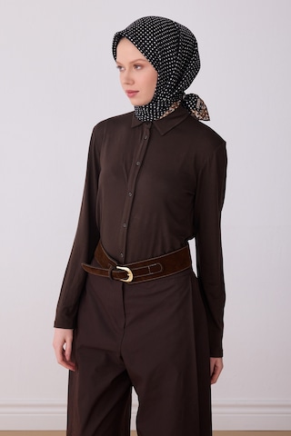 Belli Klasik Desen İpek Twill Eşarp - 2026 İlkbahar-yaz T 4326 Siyah