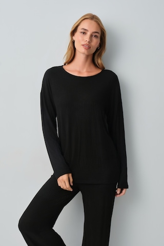 Suwen Comfort Geniş Yaka Pijama Takımı Wsh10510095012 Siyah