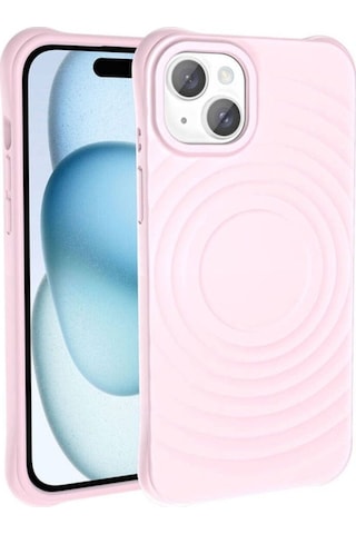 Apple Uyumlu iPhone 15 M-safe Şarj Özellikli Airbagli Mat Görünümlü Zore Hepi Kapak Beyaz