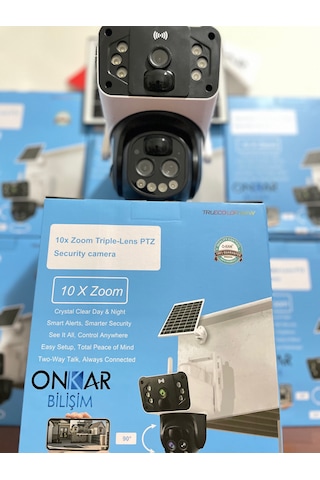 Okam Pro 3950 Solar Güneş Enerjili 4g Sim Kartlı 15mp 3 Lens 10x Optik Zoom Güvenlik Kamerası