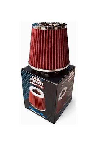 66mm Açık Hava Filtresi, Kırmızı Renk - Motor Performansı Arttırıcı