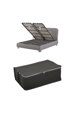 Adarya Home Çekyat Baza Tipi Hurç-Baza Alti Kazak-Yastik-Pike Saklama Hurcu 22 x 40 x 60 Gri