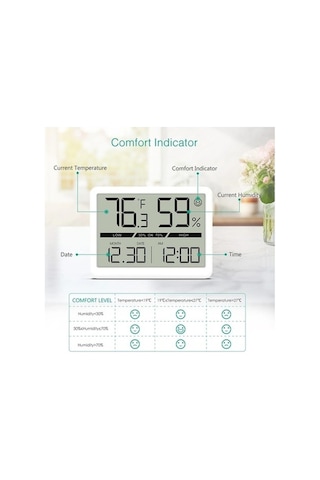 Moly Xiaoguang Orıa Nem Ölçer Termometre - Lcd Büyük Sayı Kapalı - Higrometre Doru - Oda Nem Ve Sıcaklık Ölçer