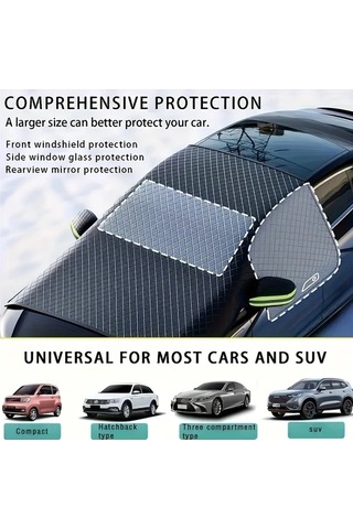 Elmpaly Araba Kar Örtüsü Oksford Kumaş Yeşil Kulak 6 Mıknatıslı