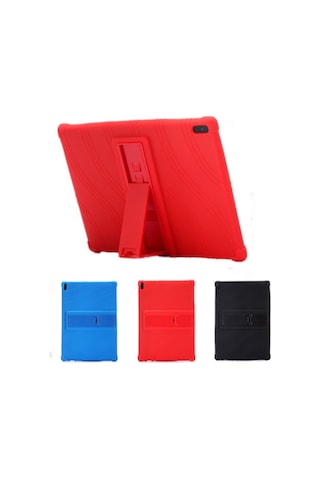 Lenovo Tab 4 10 (Tb-X304,X704 Standli Silikon Kilif 284055864 - Renk / Kirmizi