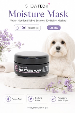 Showtech Moisture Mask Kedi Ve Köpekler İçin Konsantre 10:1 Yoğun Nemlendirici Ve Besleyici Tüy Bakım Maskesi 125 Ml