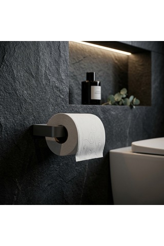 Hamton Tkham Tuvalet Kağıtlığı Metal Yapışkanlı - Siyah