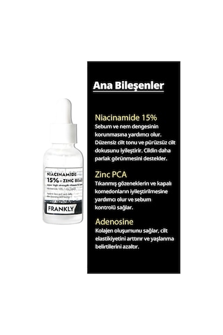 Frankly 15% Niacinamide Ve Çinko Boncukları İçeren Gözenek Serumu 30 ML