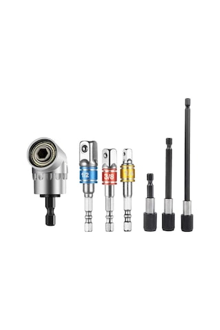 Ximistore9 105 Dönüşlü Elektrikli Tornavida Ucu Seti - 7 Parça Manyetik Kilitli Adaptörlü, Dar Alanlar İçin