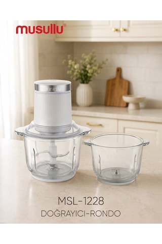 Musullu Msl-1228-2 650 W 2 L Cam Hazneli Doğrayıcı Rondo