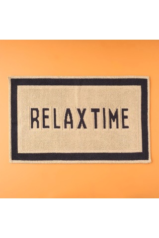 Lexroo Relax Harf Baskılı%80 Pamuk%20 Polyester Paspas Takımı, Beyaz