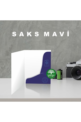 200 Adet Hazır Vesikalık Kabı / Saks Mavi