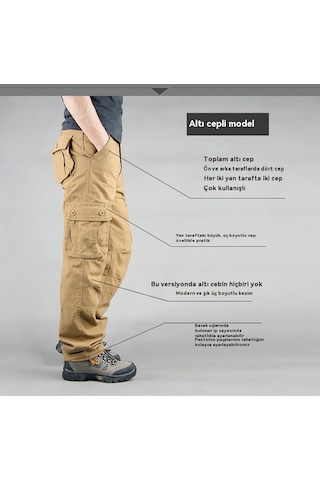 Erkekler 3d Outdoor Altı Cepli Tulum Gri