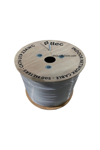 Ttec Kbl-cat6-23cca/ın500g 500 Metre İç Mekan Cat6 Kablo Pvc İç Ortam Cat6 Kablo 500 Metre Gri
