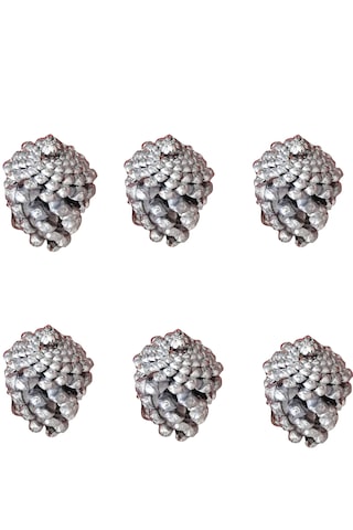 6 Adet Yılbaşı Çam Ağacı Gümüş Kozalak Süs Yeni Yıl Çam Ağacı