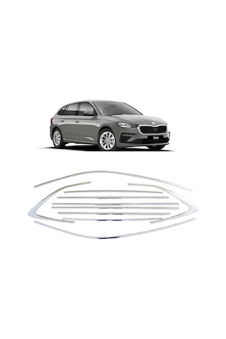 Autogp Skoda Scala Cam Çerçevesi Kenar Çıtası Krom Tamtur 2019+ 12 Parça Au-sk- 1346