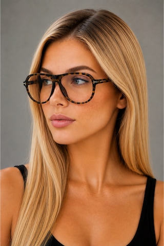 Aneta Pilot Model Mavi Işık Koruyucu Leopar Çerçeve Optik Uyumlu Gözlük Çok Renkli