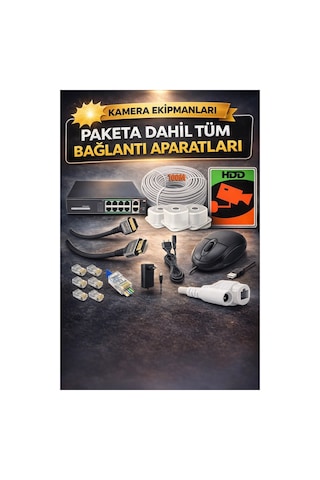 J-tech 5mp Sesli 4 Lü 6066 İp Renkli Gece Görüşlü 500gb Akıllı Güvenlik Kamera Seti Yüz Ve Araç Ta