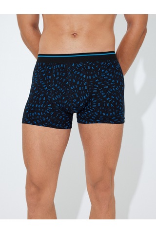 Koton 3'lü Boxer Seti Slogan Baskılı Çok Renkli Pamuklu Siyah 5wlm90029mk Siyah