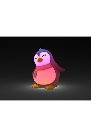 Dhink Silikon Şarjlı Gece Lambası Penguen Beyaz - Siyah