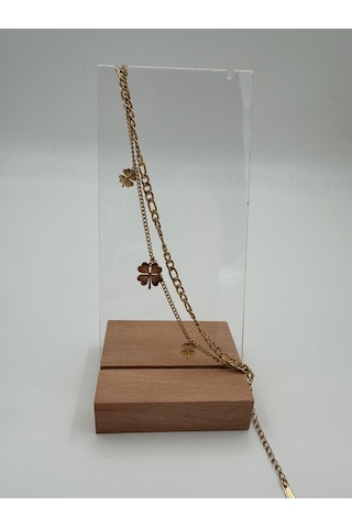 Xbaby Üç Yonca Şekilli Gold Çelik Bileklik Gold