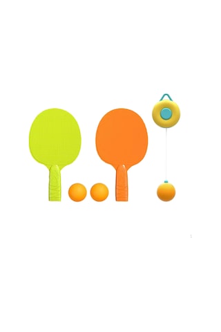 Sarı Asılı Masa Tenisi Eğitmeni Ebeveyn Çocuk Etkileşimi Oyuncak Uygulama Raket Topu İle Taşınabilir