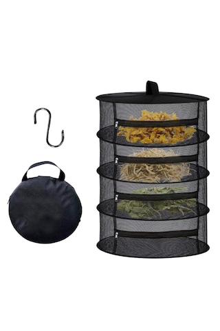 Tineke 4 Katlı Meyve Sebze Kurutma Filesi Katlanabilir Siyah