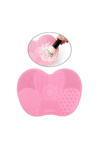 Sones Silikon Fırça Temizleme Matı Kozmetik Makyaj Kaş Fırçaları İçin Yıkama Aletleri Temizleme Pedi Fırça Tahtası Makyaj Temizleme Aleti Pembe