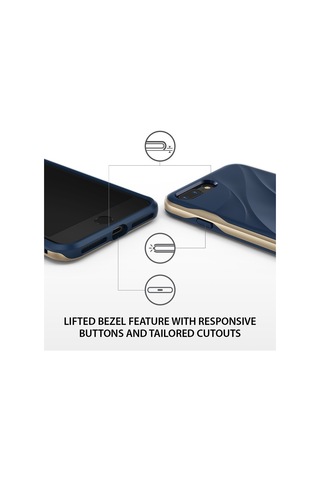 Ringke Wave iPhone 7/8 Plus İle Uyumlu Kılıf Marina Gold Tam Koruma Pc&tpu Ergomomik İnce Tasarım