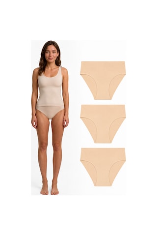 Westicgiyim Kadın Düşük Bel Lazer Kesim Dikişsiz Külot Kaymaz Bantlı Siyah & Ten Seamless Slip Bej