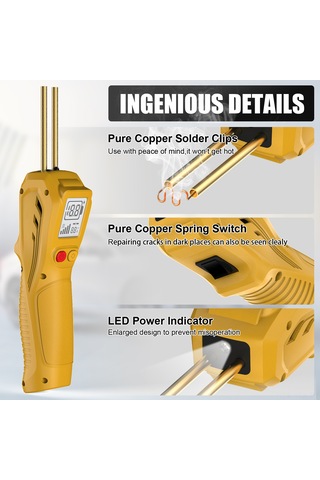 Yaozixa Kablosuz Plastik Kaynak Makinesi - Lcd Ekranlı, Pil Li-poly İle, Hızlı Isıtma, Çeşitli Tamir İşlemleri İçin Sarı