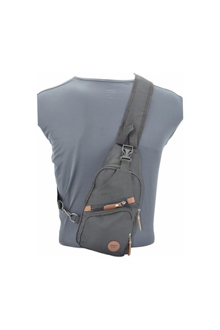Newish Tokalı Kumaş Bodybag Sırt Ve Göğüs Çantası Siyah 03