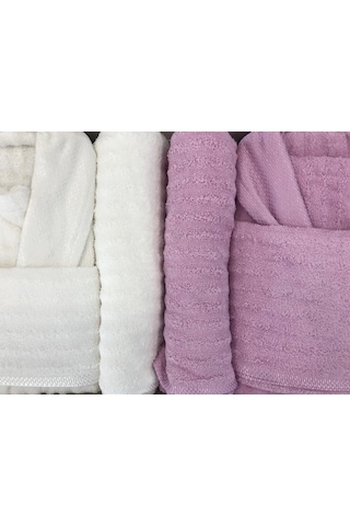 Antik Aile Bornoz Seti (451541488) Beyaz - Pembe