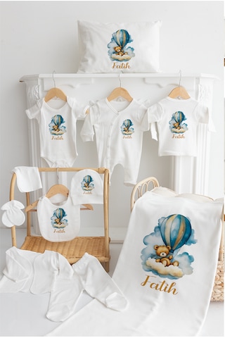 Bebewini Pamuk Baskılı I 11 Li Isimli Organik Tavşanlı Bebek Hastane Ekru