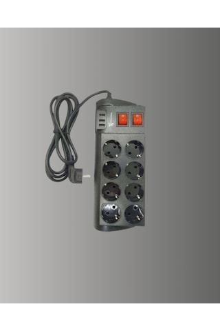 Zengemtx Termal Korumalı 8 Prizli 3 Usb Li Uzatma Kablosu