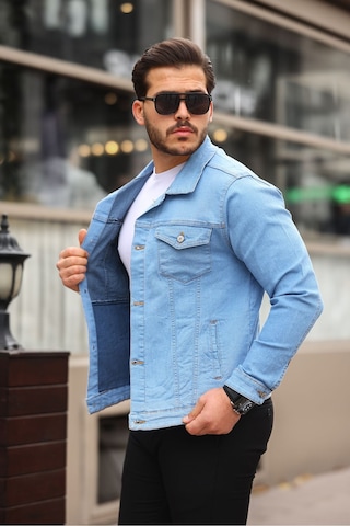 Koyu Haki Erkek Kot Ceket Mavi