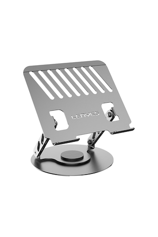 Lenyes Cr190 360 Derece Dönebilen Katlanabilir Laptop Standı Gümüş