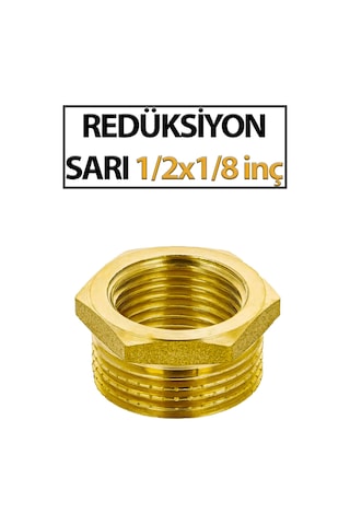 1/2 X 1/8 İnç Sarı Redüksiyon Pirinç Gövde, Sızdırmaz Ve Uzun Ömürlü Bağlantı Parçası