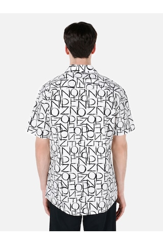 Colin's Colins Regular Fit Shirt Neck Baskılı Erkek Beyaz Kısa Kol Gömlek Cl1067585 Q1.v1 Wht Beyaz