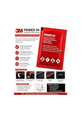 3m Primer 94 Bant Yapıştırıcı Arttırıcı Kuvvetlendirici Primer Mendil 1adet Evimdeyokyok