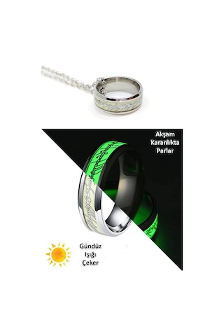 Yüzüklerin Efendisi Tungsten Güç Yüzüğü Kolye Glowing 1 Adet Çok REnkli