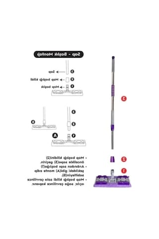 360 Derece Dönen Teleskopik Saplı Mikrofiber Mop Açık Bej