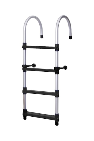Hobi Store Portatif Tekne Merdiveni ( Siyah ) 3 Basamaklı