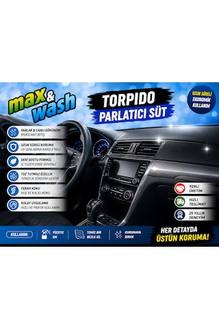 Max&wash İç Mekan Yenileme Seti 2'li 1 Kg Torpido Parlatıcı Süt + 1 Kg Genel Detay Temizleyici + 2 Adet Fıs Fıs Başlık Hediyeli Araç İç Temizlik Ve Bakım Seti
