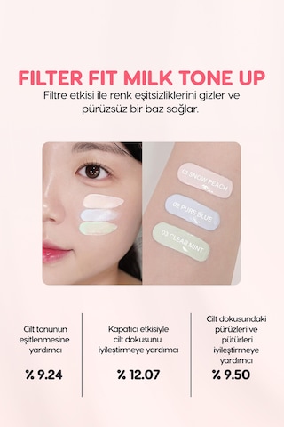 Peripera Filter Fit Milk Tone Up SPF30 001 Snow Peach