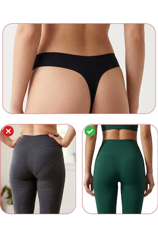 Alya Underwear Lazer Kesim Dikişsiz Tanga Külot, Seamless String 6'lı Paket Ten
