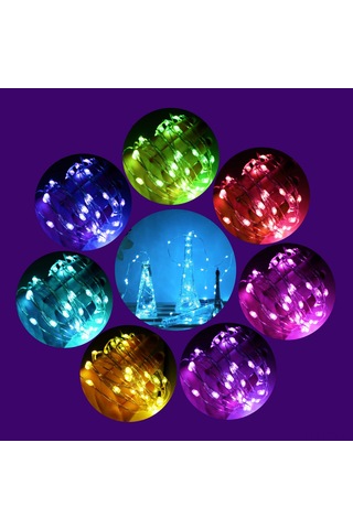 Tenfowee Rgb Led Işık Zinciri Bakır 20 Metre Fonksiyonel Dekoratif Işıklar Diğer