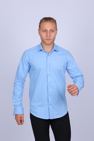 Tousus Slim Fit Mavi Erkek Gömlek Slm-5073-tss
