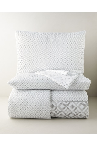 English Home Symetra Kolay Ütülenir Çift Kişilik Çarşaflı Nevresim Takımı 200x220 Cm Gri