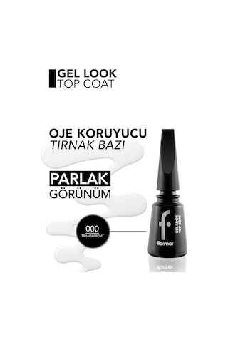 Flormar Gel Look Jel Tırnak Efektli Son Kat Cilası 000 Transparent
